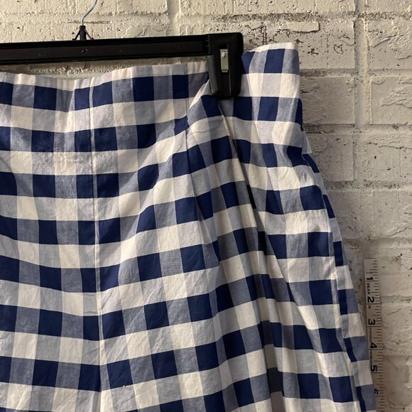 Lane Bryant Blue Gingham Capri Pants Size 24 | Fully Lined Pull-On - Picture 2 of 10